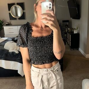 Black and white blouse